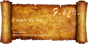Faust Éva névjegykártya