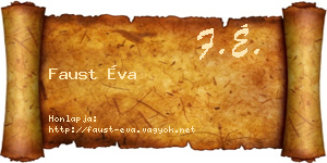Faust Éva névjegykártya